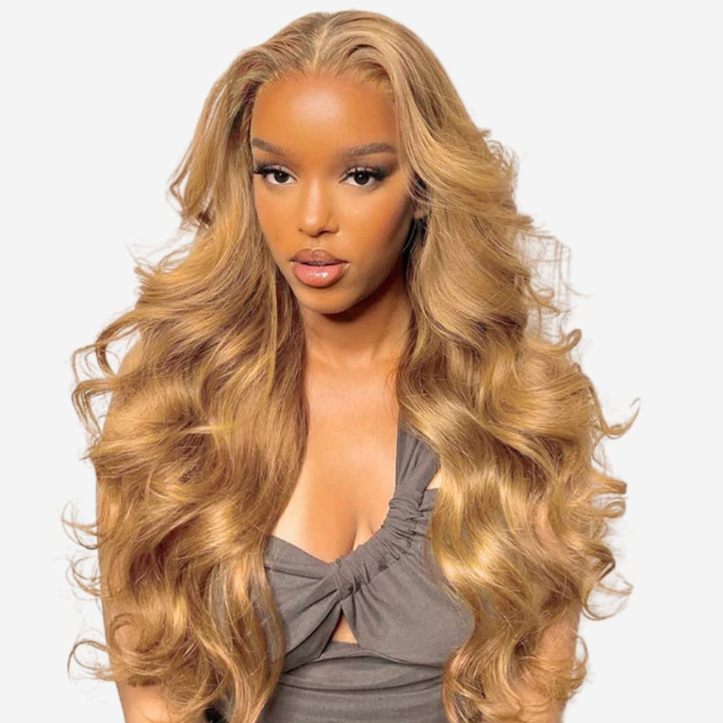 Pizazz 13x6 Honey Blonde Lace Front Wig 27# Colored Lace Front Wigs For Women Pre Plucked