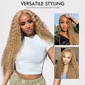 #27 Honey Blonde Water Wave 13x6 Pre Everything Lace Wig