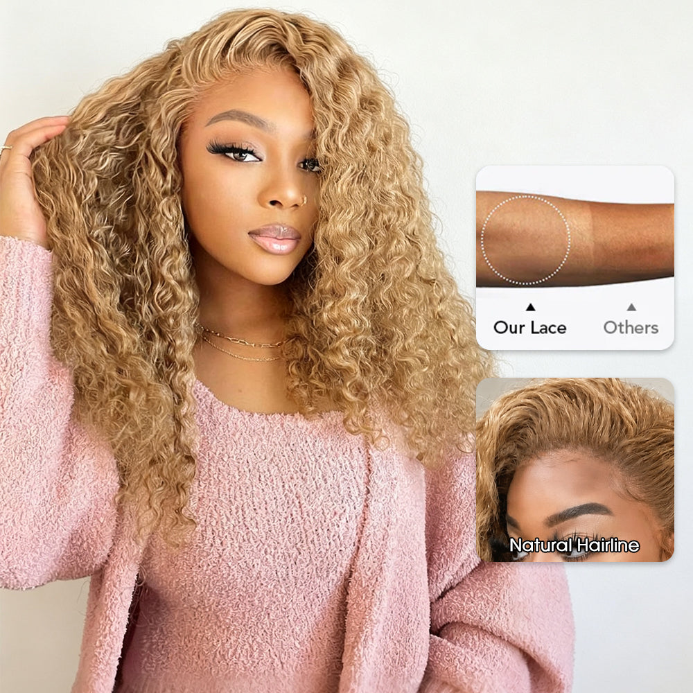#27 Honey Blonde Water Wave 13x6 Pre Everything Lace Wig