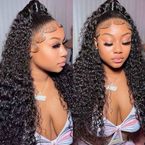 13x6 Full HD Invisible Lace Frontal Wigs Jerry Curly Human Hair Wigs Pre Plucked Natural Hairline