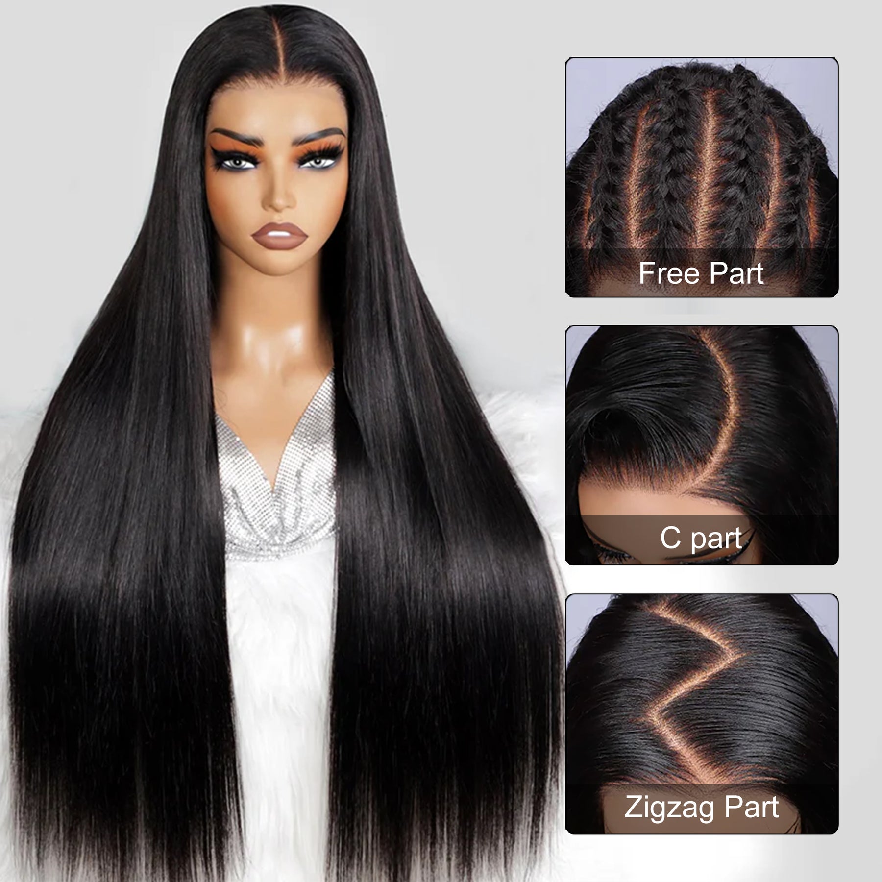 Pizazz Hair Pull & Go Glueless Wig 13×6 Straight Wig Invisi-Drawstring Pre-Everything Human Hair Wig