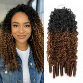 T1B/30 Raw Burmese Curly Crochet Human Hair Pre Separated Miracle Knot Feather Braiding Hair For Boho Knotless Braids