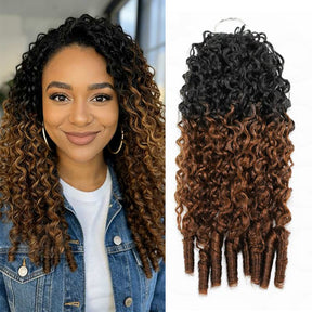 T1B/30 Raw Burmese Curly Crochet Human Hair Pre Separated Miracle Knot Feather Braiding Hair For Boho Knotless Braids