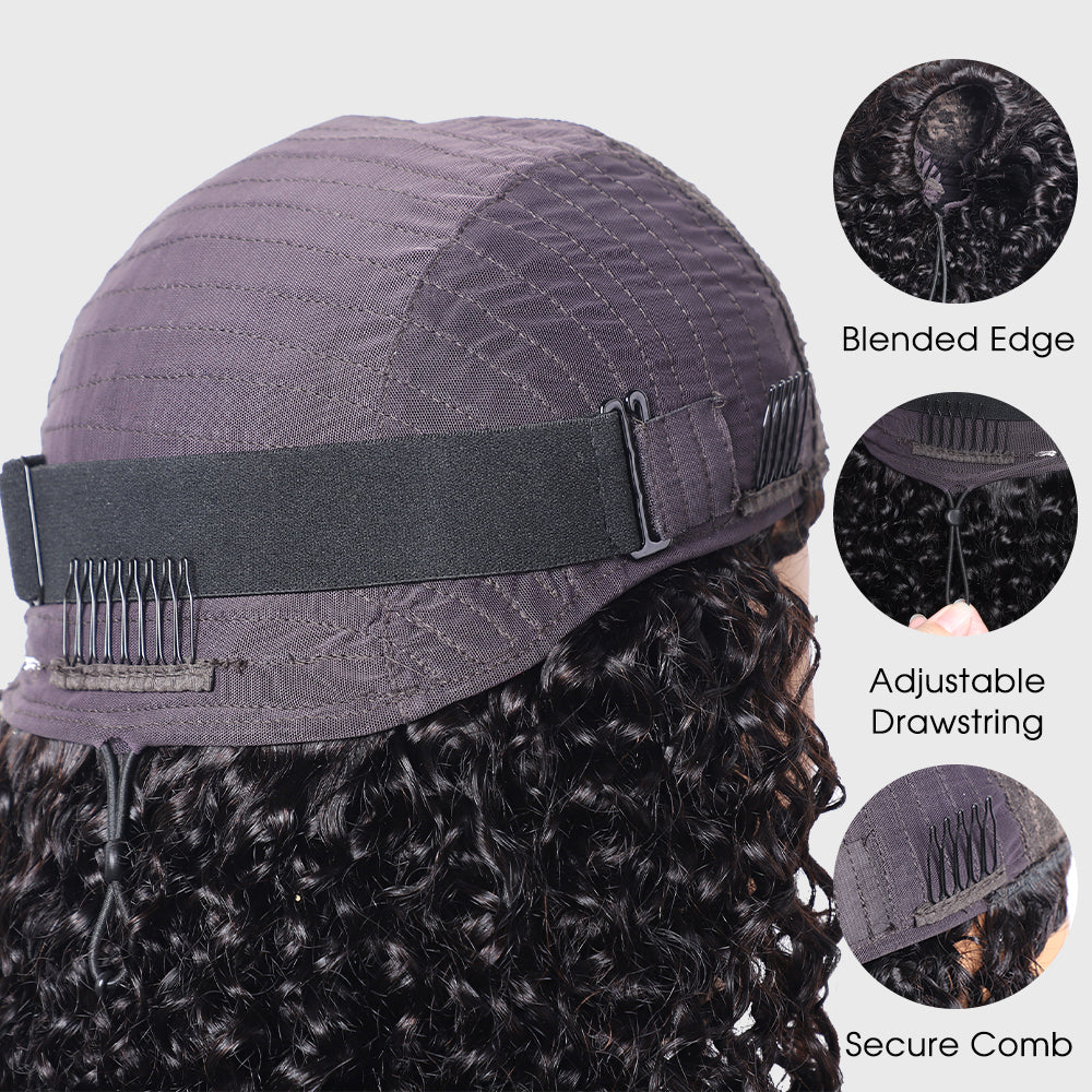 Pizazz Hair 3 In 1 Half Wig | Easy Wear Curly Wear Go Half Wig With Adjustable String Beginner Friendly