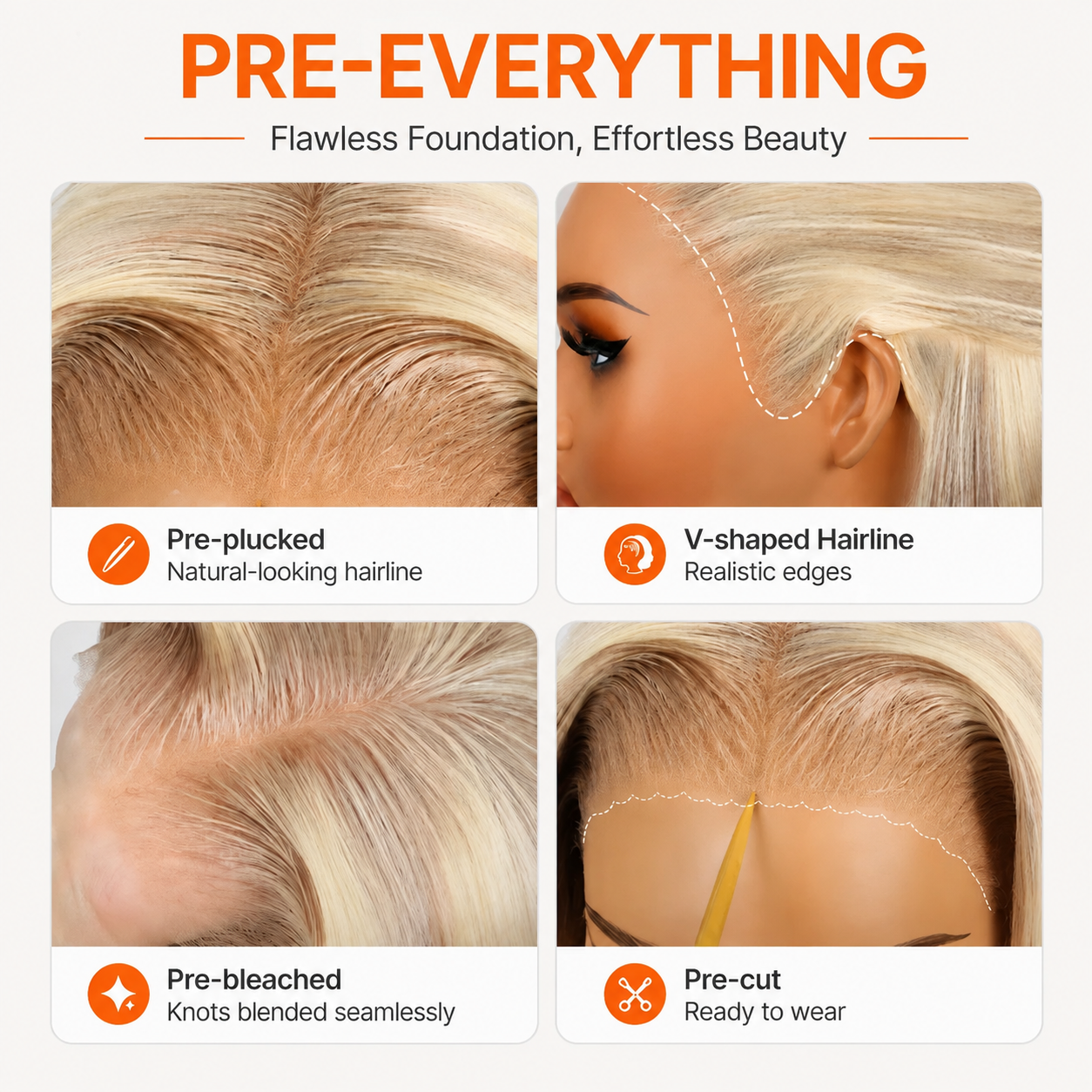 Ash Blonde Mixed Dirty Blonde  With Dark Roots 13x6 HD Glueless Human Hair Wigs 220% Density