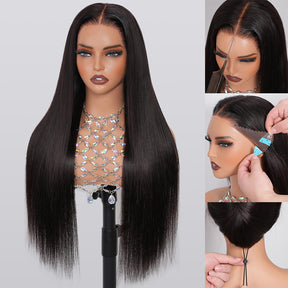 Pull Go 13x6 Straight Glueless Full Frontal Hd Lace Wig Pre-everything Human Hair Wig