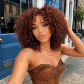 2 Wigs Set |  220% Density 5x5 HD Lace Yaki Straight Bob Wig & #33B Curly Wig Flash Sale
