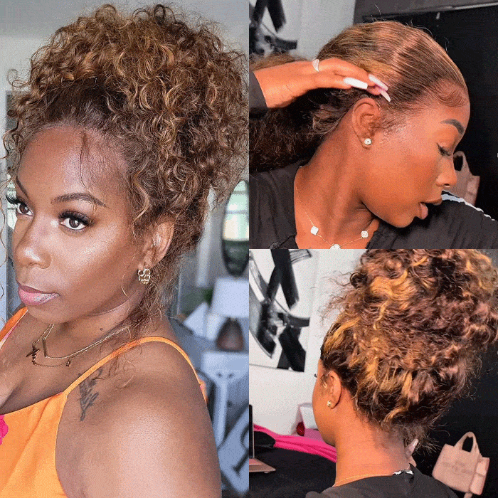 Invisi-Strap Snug Fit 360 HD Transparent Lace  P4/27 Highlight Ombre Color Water Wave Wig Pre Plucked Hair 220% Density