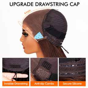 Short Boho Braids Bob Wig Water Wave Pre Cut 5x5 HD Lace Drawstring Human Hair