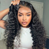 13×6 HD Lace Frontal Wigs Deep Wave Glueless Pre-bleached Knots Wear Go Glueless Wig Human Hair Wigs 180%