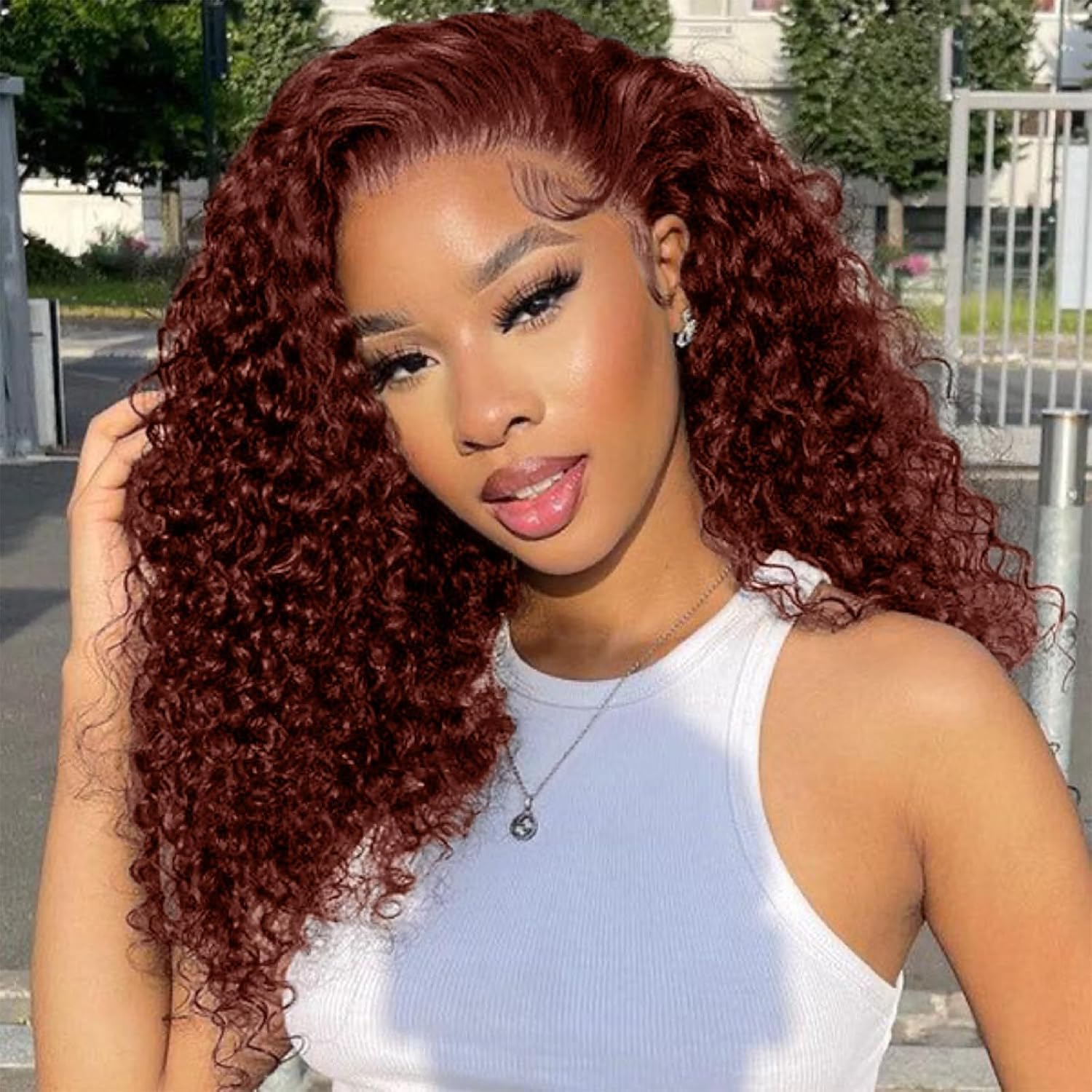 Reddish Brown #33 Colored Wigs Pre Cut 5x5 HD Lace Closure Glueless Human Hair Wigs