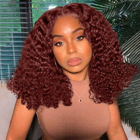 Reddish Brown #33 Colored Wigs Pre Cut 5x5 HD Lace Closure Glueless Human Hair Wigs