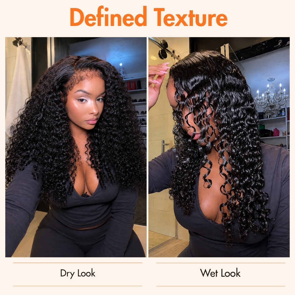 4C Curly Edges 360 HD Lace Frontal 220%/250% Density Jerry Curly Wig Invisible Strap Bleached Knots Pre Cut Lace Glueless