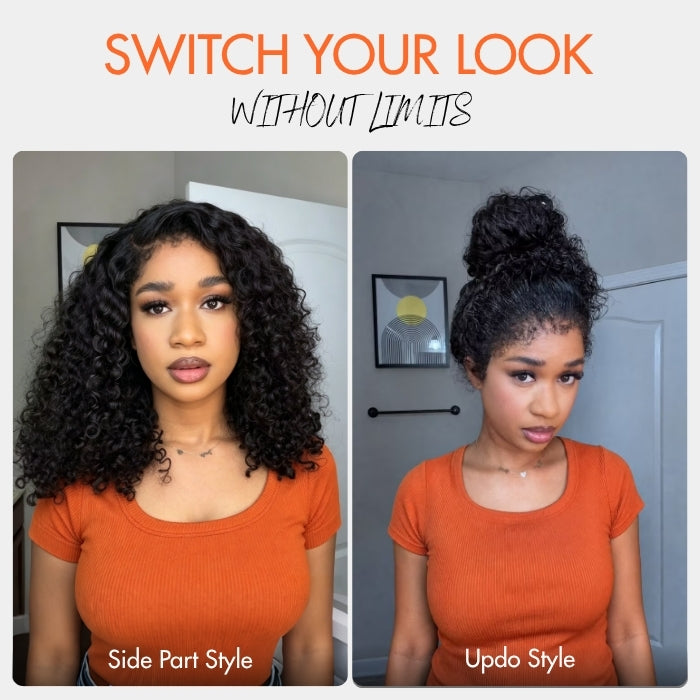 4C Curly Edges 360 HD Lace Frontal 220%/250% Density Jerry Curly Wig Invisible Strap Bleached Knots Pre Cut Lace Glueless