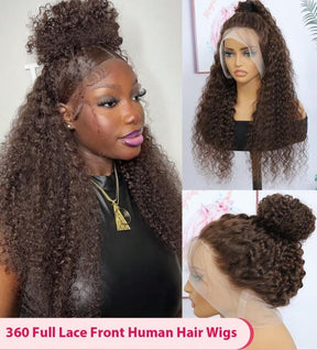 360 Lace Wig  Chocolate Brown invisible Strap Adjustable