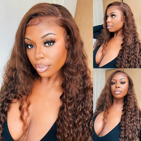 360 Lace Wig  Chocolate Brown invisible Strap Adjustable