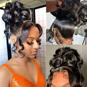 Face Framing Pre-Layered Body Wave Invisi Strap Snug Fit 360 Transparent Lace Frontal Pre Cut Lace Wig