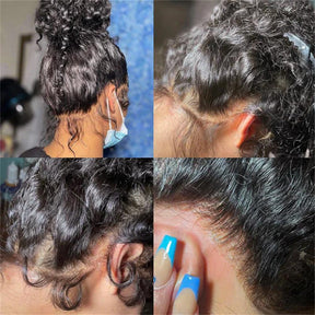 Loose Deep Wave 360 HD Invisible Lace Frontal Human Hair Wigs with Pre Plucked Hairline