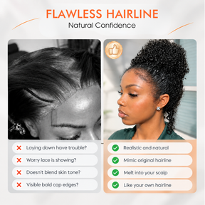 4C Curly Edges 360 HD Lace Frontal 220%/250% Density Jerry Curly Wig Invisible Strap Bleached Knots Pre Cut Lace Glueless