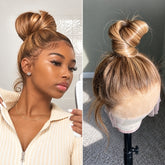 360 Lace Silky Straight 4/27 Highlight Brown Color Virgin Human Hair Wigs HD Pre-plucked Breathable Lace Wig