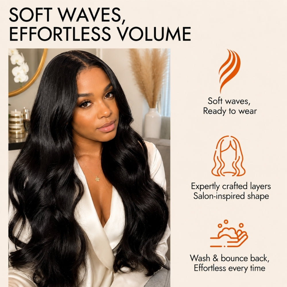 360 HD Lace Frontal Body Wave 220% Density Human Hair Wig with Bleached Knots & Invisi Strap Snug Fit