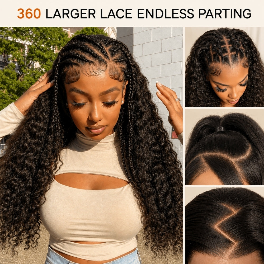 220%/250% Density Deep Wave 360 HD Lace Wig Glueless Wear & Go with Realistic Baby Hair