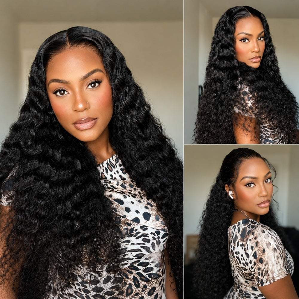 220%/250% Density Deep Wave 360 HD Lace Wig Glueless Wear & Go with Realistic Baby Hair