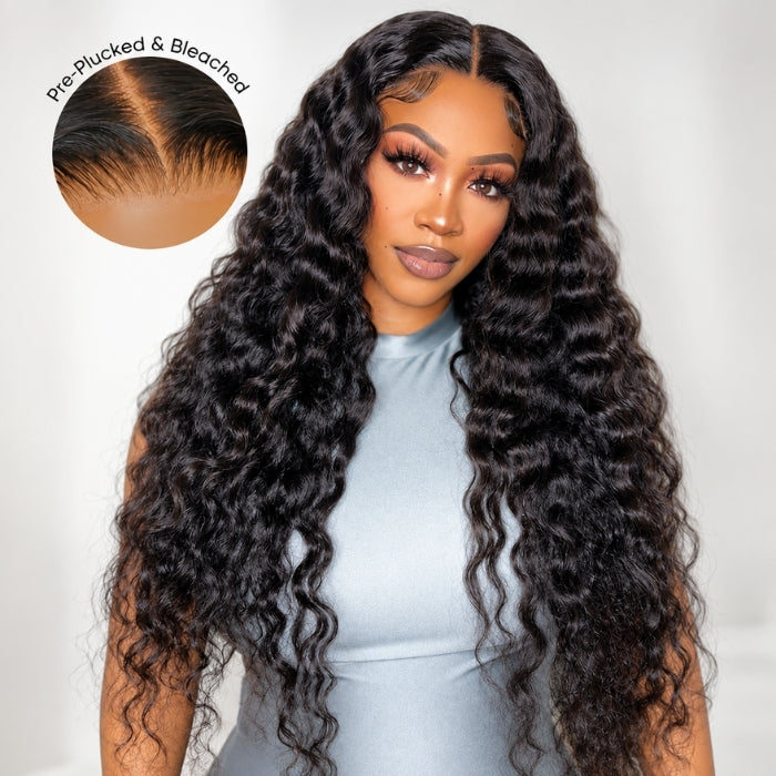 Loose Deep Wave 220%/250% Density 360 HD Invisible Lace Frontal Human Hair Wigs with Pre Plucked Hairline