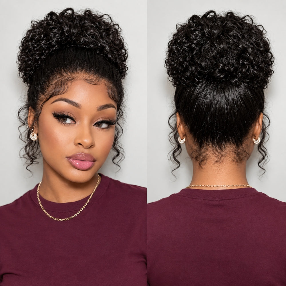 Water Wave 220% Density Invisi Strap Snug Fit 360 Transparent Lace Frontal Bleached Knots Pre Cut Lace Wig