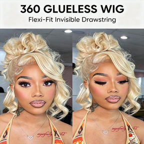 #613 Blonde Wigs Body Wave Invisi Strap 360 Transparent Lace Frontal Wig Pre Plucked Human Hair Wigs
