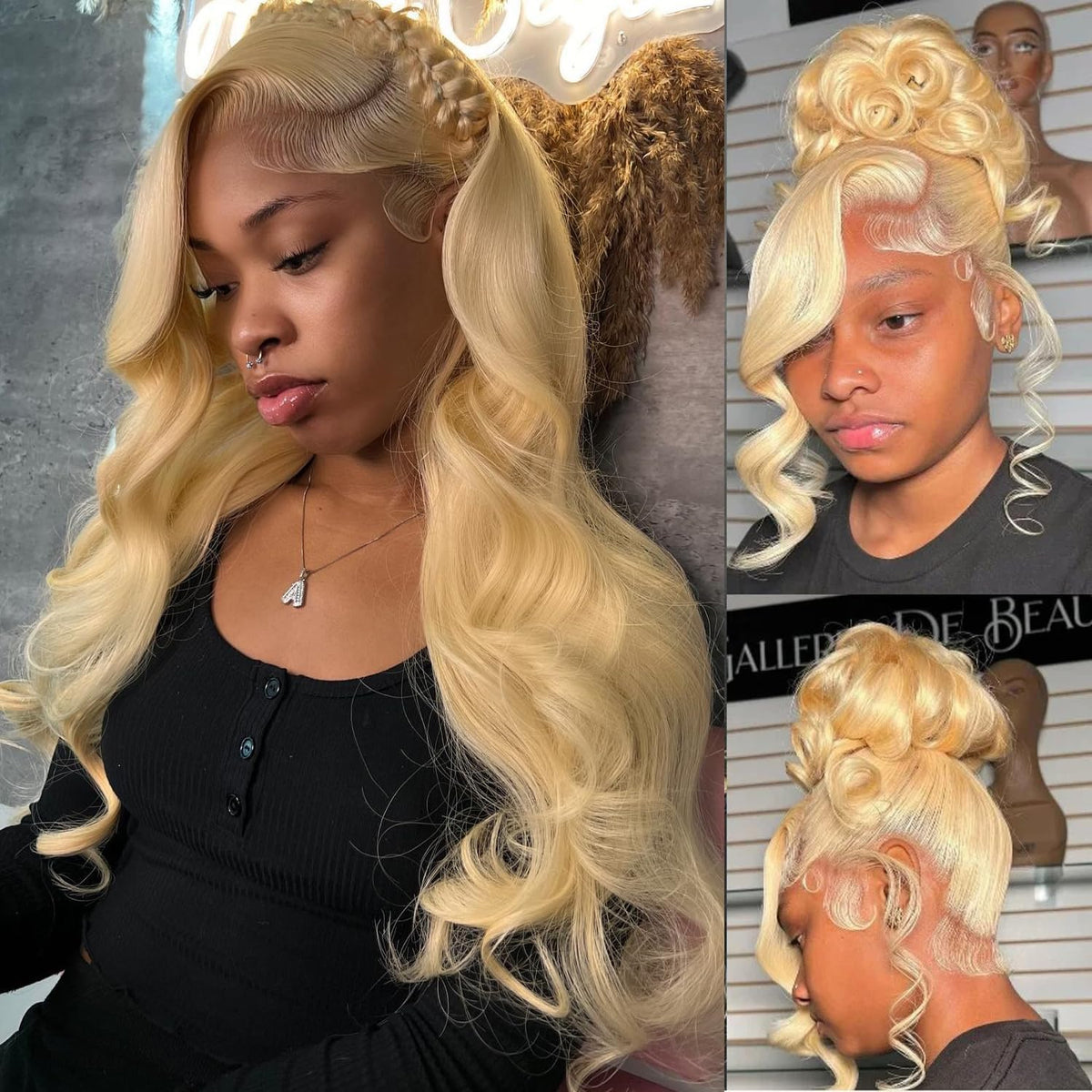 #613 Blonde Wigs Body Wave Invisi Strap 360 Transparent Lace Frontal Wig Pre Plucked Human Hair Wigs