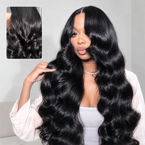 Body Wave 5x5 HD Lace Closure Wig with Pre Plucked Hairline Glueless Human Hair Wigs For Women