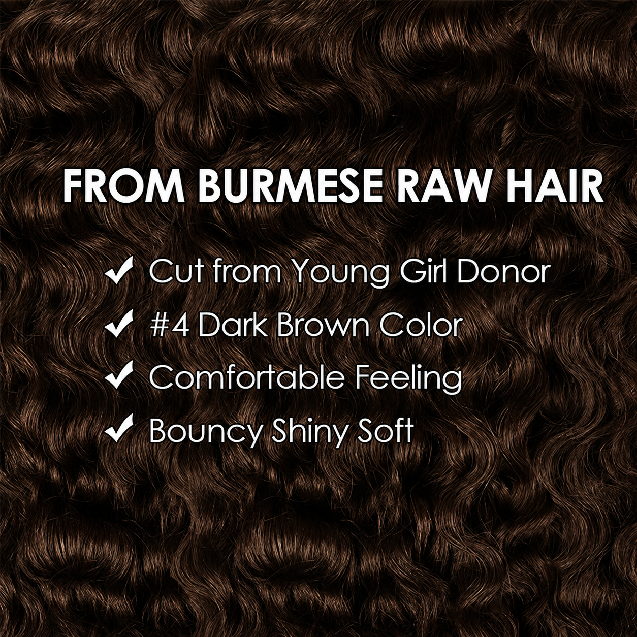 #4 Brown Burmese Curly Crochet Human Hair Pre Separated Miracle Knot Braiding Hair Human Hair For Knotless Boho Braids