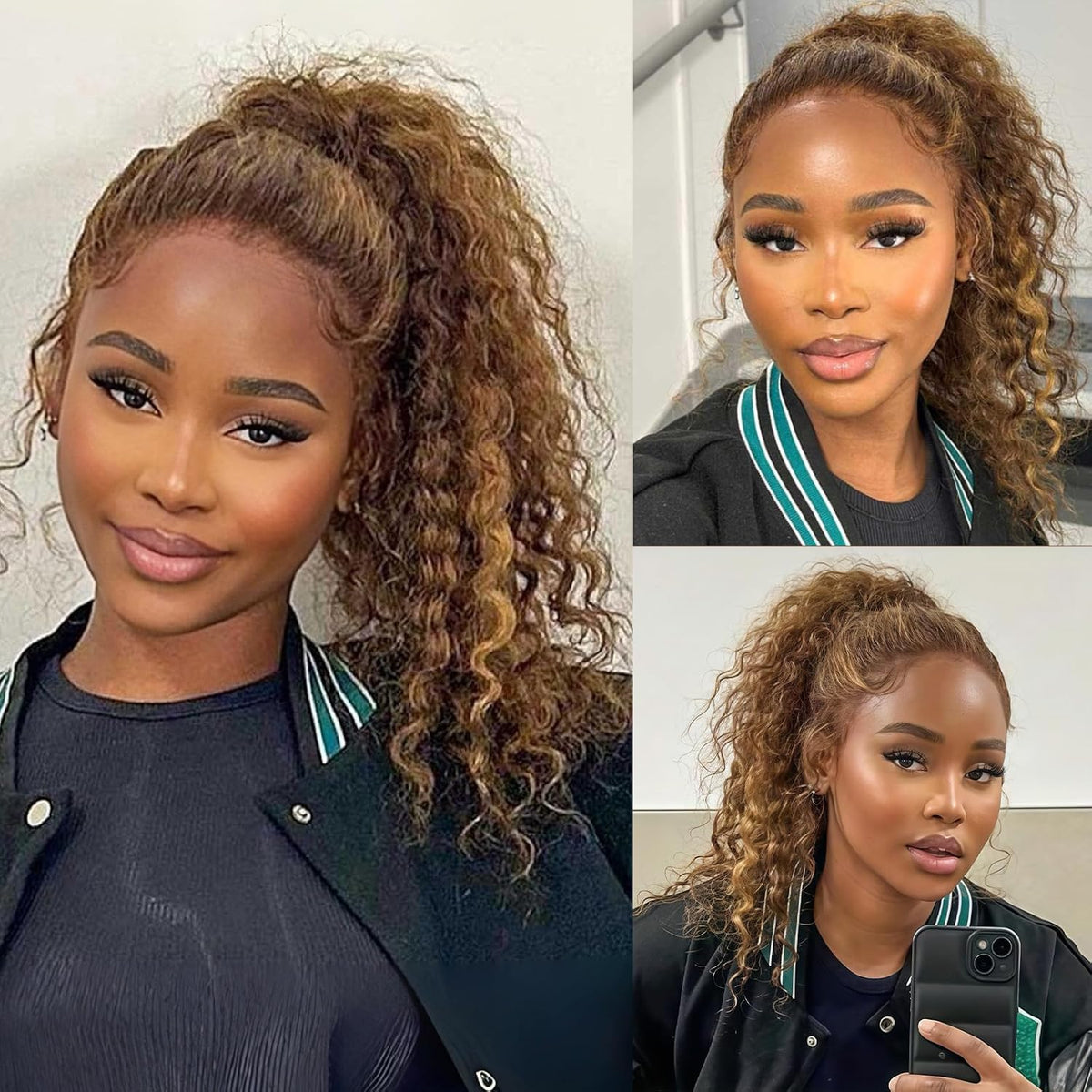 Water Wave 4/27 Highlight Wear Go Glueless Wig Pre-cut Lace Wig