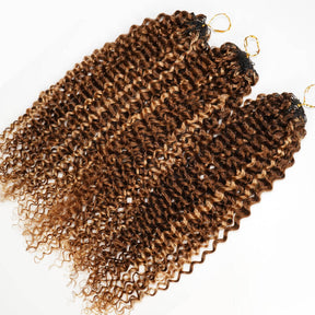 4/27 Highlight Kinky Curly Feather Crochet Hair Extensions Miracle Knots Pre-Separated Braiding Hair