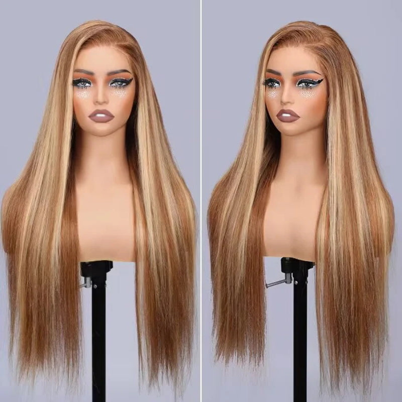 4/27 Honey Blonde 8X5 Wear Go Wig Human Hair Pre Plucked 180% Density  for Black Women