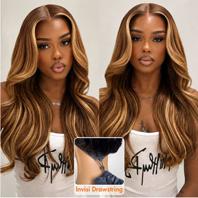 Highlight Brown 4/27 Body Wave Pull & Go Glueless Wig 13x6 Pre-Everything HD Lace Human Hair Wig