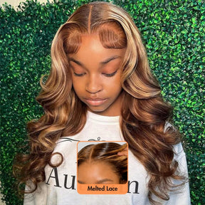 Highlight Brown 4/27 Body Wave Pull & Go Glueless Wig 13x6 Pre-Everything HD Lace Human Hair Wig