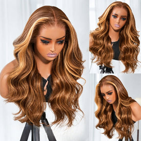 Highlight Brown 4/27 Body Wave Pull & Go Glueless Wig 13x6 Pre-Everything HD Lace Human Hair Wig