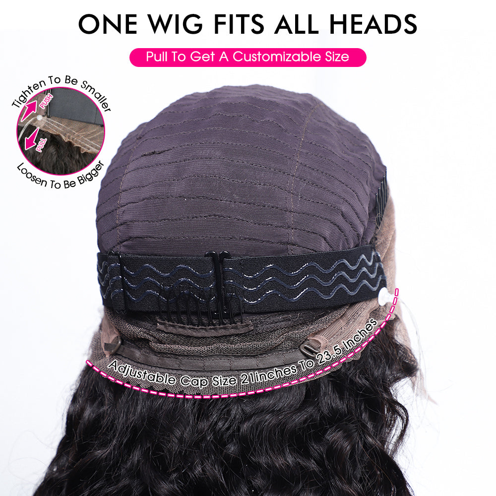 Pizazz Hair Yaki Straight Invisi-Drawstring 360 Glueless Wig Pre-Cut Lace Pre Bleached Knots Fit All Head