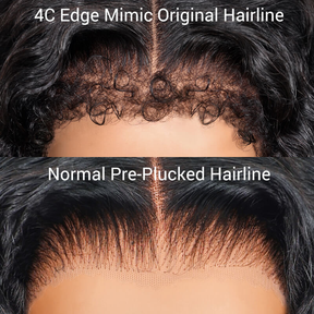 4C Curly Edges 360 HD Lace Frontal 220%/250% Density Jerry Curly Wig Invisible Strap Bleached Knots Pre Cut Lace Glueless