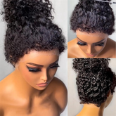 4C Edge Hairline Kinky Curly  Glueless  360 Lace Front Human Hair Wigs