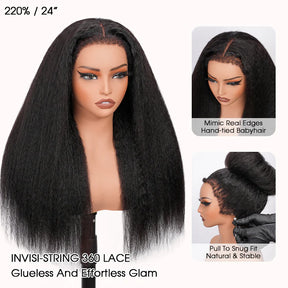 Natural 4c blowout wig - 13x4 Glueless kinky straight wig