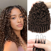 #4 Brown Burmese Curly Crochet Human Hair - Lightweight Seamless Blend