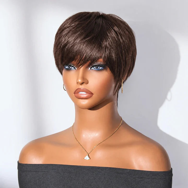Pixie Cut Wig Fashion Cheap Pre-Styled Short Bob Wigs Easy Install Wig