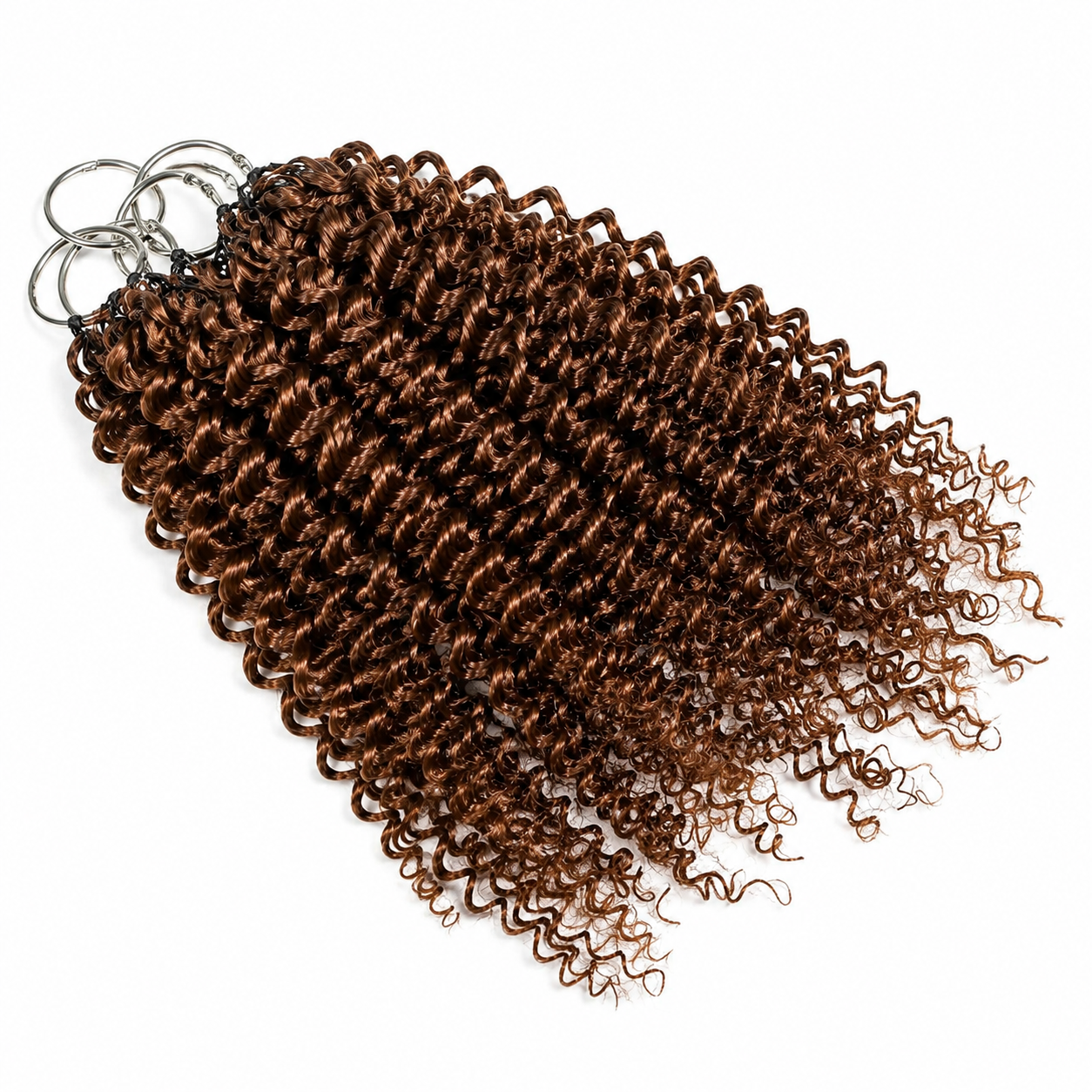 4# Brown Kinky Curly Human Hair Crochet Hair Reusable Upgraded Real Human Hair Crochet Extensions