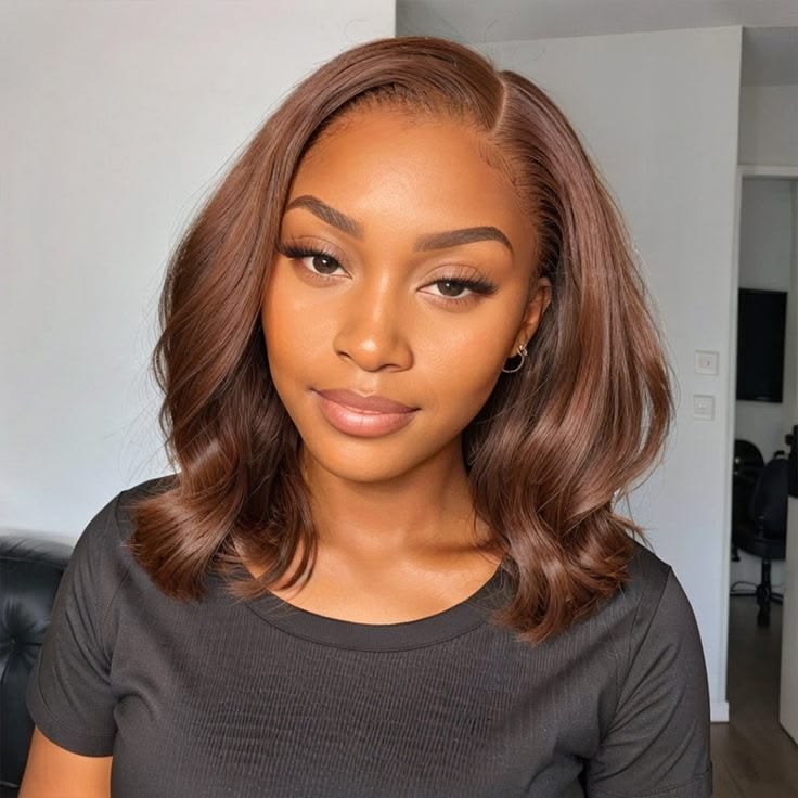 Ginger Orange Layered Body Wave Bob Wig Pre Plucked HD Lace Human Hair Wigs
