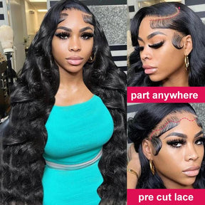 Pre Everyting 13x6 Glueless Lace Wigs Bleached Knots Pre Cut HD Lace Wigs Real Human Hair Wig Body Wave Undetectable