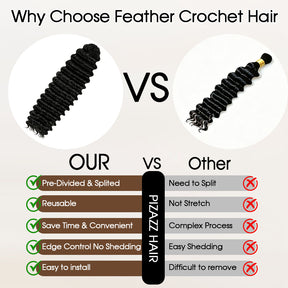 Burmese Curly Feather Crochet Human Hair Pre-Separated Protective Style