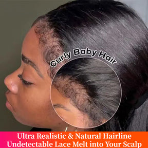 straight 4c edge hd lace front wigs